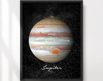 Impression d'art planète Jupiter | Poster Astronomie de l'espace extra-atmosphérique