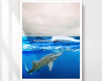 Walhai Kunstdruck, Meerestiere Bild, Marine Wanddekor