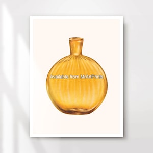 Yellow Vase Art Print Wall Picture Poster Simple Minimal Minimalist Artwork Decor A4 A3 A2 A1 Small to Extra Large PRINTED ANY SIZE
