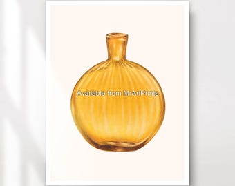 Póster de pared con impresión artística de jarrón amarillo, obra de arte minimalista simple, decoración, tamaño A4, A3, A2, A1, tamaño pequeño a extra grande, IMPRESO EN CUALQUIER TAMAÑO