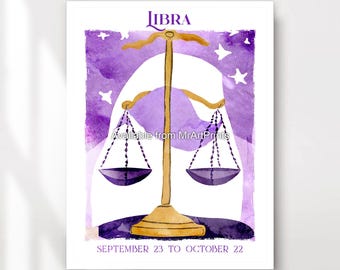 Grafika artystyczna z zodiakiem Wagi, dekoracja galaktyki ze znakiem zodiaku