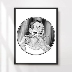 Mens Vintage Shaving Hairdressers Barber Shop Bathroom Art Print Poster Wall Picture Antique Vintage A4 A3 A2 A1 PRINTED ANY SIZE