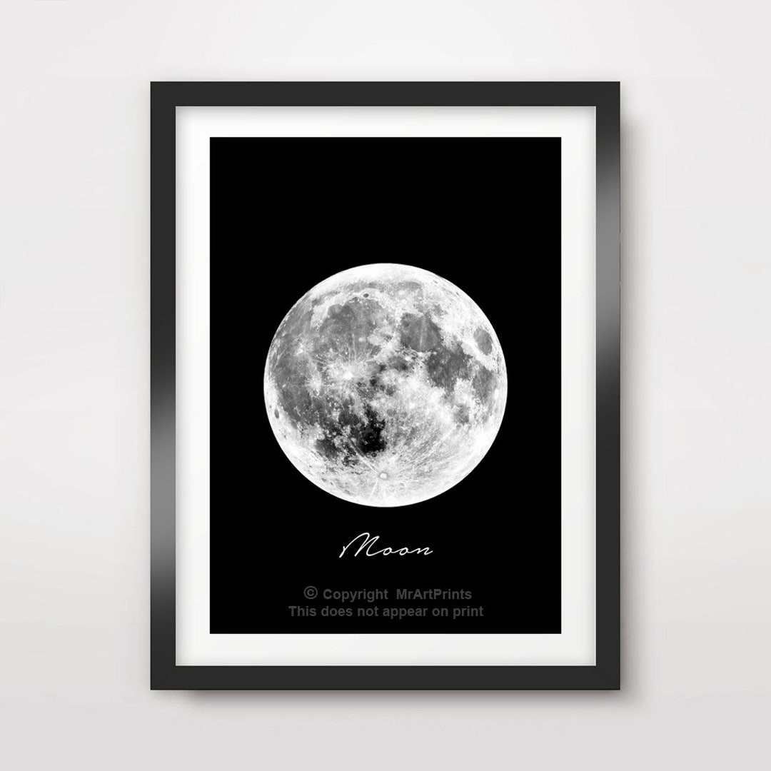 Moon Art Print, Celestial Galaxy Poster - Etsy