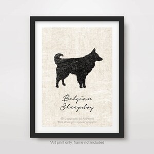 Belgian Sheepdog ART PRINT Dog Breed Silhouette Portrait Poster Wall Picture Home Decor Pet Owner Gift A4 A3 A2 (10 Sizes)