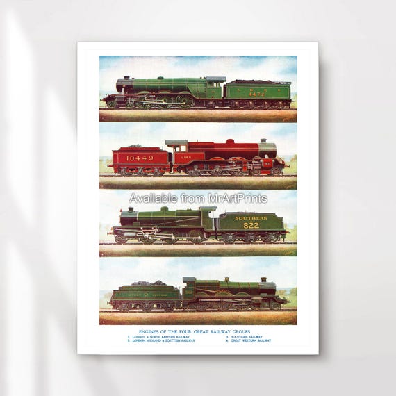 Póster Vintage Reproducción Estación Waterloo Southern Railway - Tamaños A2, A3 O A4