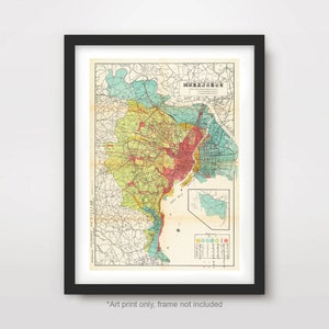 東京 東京 市 日本 日本語 日本 地図 チャート アートプリント 1925年 ヴィンテージ アンティーク ポスター 壁掛け 絵 ホームデコレーション A4 A3 A2 8x10 12x16 16 x 20 インチ