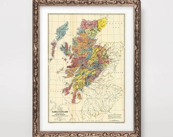 Schottische Clans Map Kunstdruck (1899)