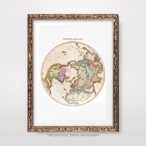 北極地図 極チャート アートプリント 1818年 ヴィンテージ アンティーク ポスター 壁掛け 絵 ホームデコレーション A4 A3 A2 8x10 12x16 16 x 20 インチ