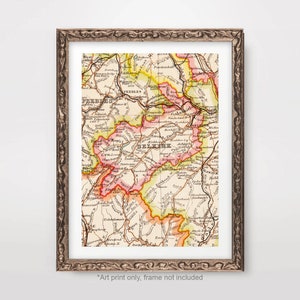 SELKIRKSHIRE Selkirk County MAP Chart Art PRINT 20th Century Scotland Scottish Vintage Antique Poster Image A4 A3 A2 8x10 12x16 16x20 inch