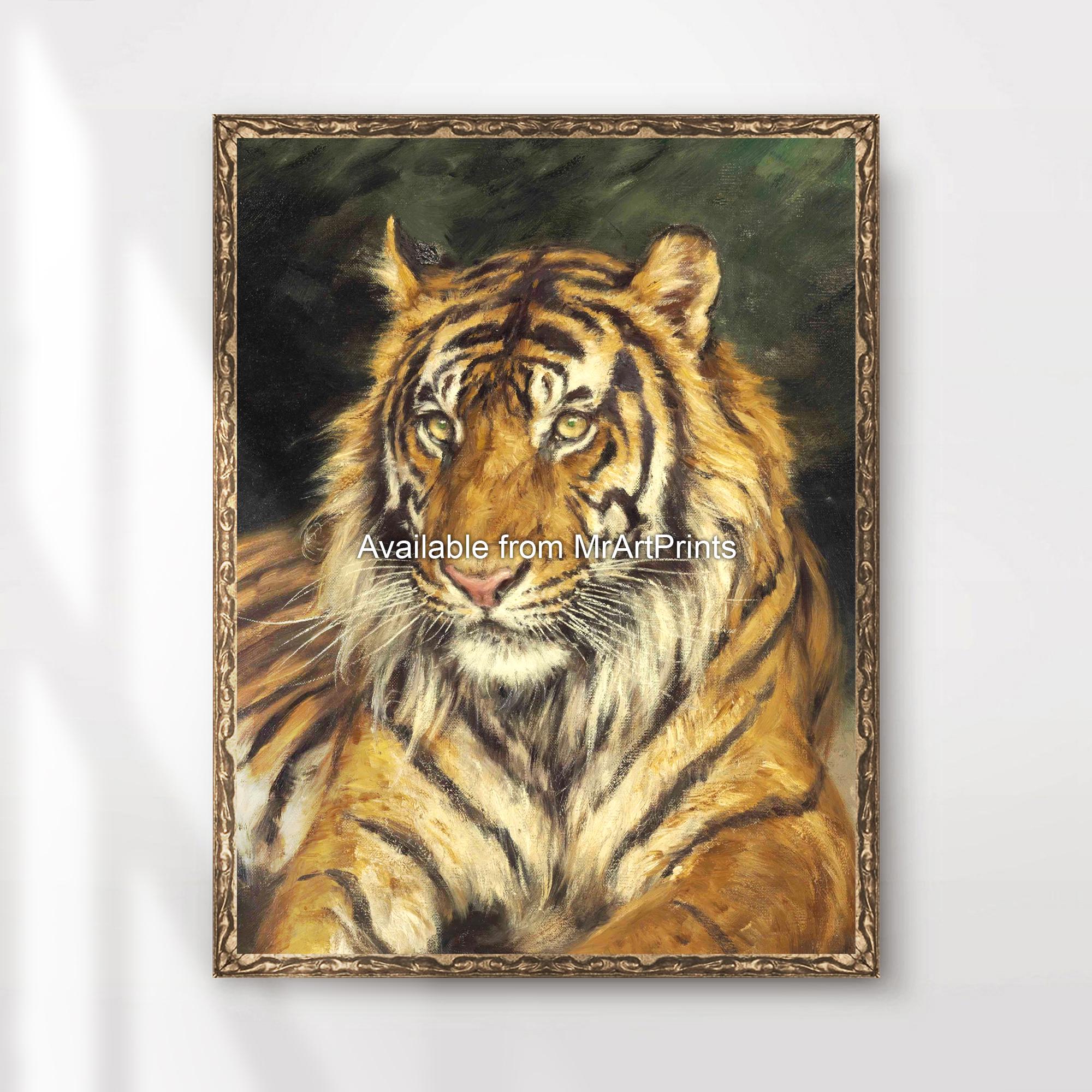 トラの絵画アートプリント、野生動物のホームデコレーション - Etsy 日本