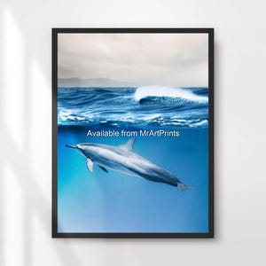 Unterwasser Delfin Sealife Art Wandbild Poster Druck Ozean Oceanic Marine Unterwasser Deko Dekor A4 A3 A2 A1 Groß DRUCKBAR JEDE GRÖSSE