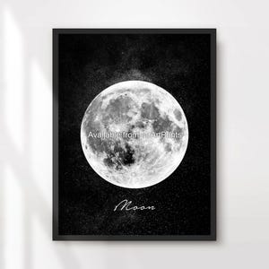 Moon Astronomy Outer Space Art Print Poster Wall Picture A4 A3 A2 A1 ...
