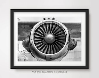 INDUSTRIAL Jet Engine schwarz und weiß Kunstdruck Fotografie Foto Poster Wand Bild Home Decor Interior A4 A3 A2 8 x 10 12 x 16 16 x 20 Zoll