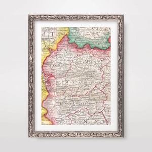 WESTMEATH Map ART PRINT Ireland Vintage Antique Irish County Wall Picture Poster Home Decor A4 A3 A2 (10 Sizes)