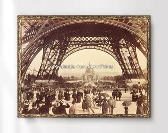 Eiffel Tower Vintage Photograph Art Print, Parisian Wall Decor