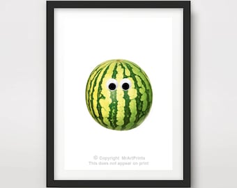 Cute Kitchen Fruit Melon ART PRINT Poster Dining Room Wall Picture Bright Colourful Colorful Home Decor A4 A3 A2 (10 Sizes)