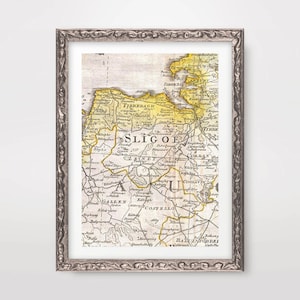 SLIGO Map ART PRINT Ireland Vintage Antique Irish County Wall Picture Poster Home Decor A4 A3 A2 (10 Sizes)