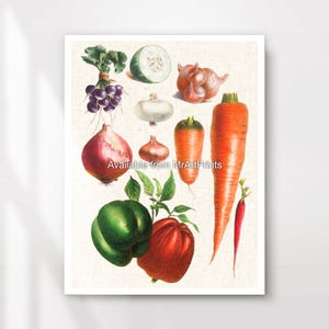 Vegetables Kitchen Art Wall Picture Poster Print Rustic Country Decor Veggie Lover Vegan Vegetarian A4 A3 A2 A1 PRINTED ANY SIZE