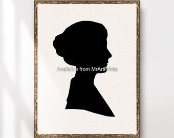 Viktorianische Lady Silhouette Print, Antique Schatten Portrait