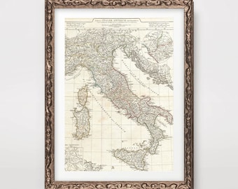 ANCIENT ROME Roman Empire Italy Italia Italian Map Chart Art PRINT Vintage Antique Poster Wall Picture Decor A4 A3 A2 8x10 12x16 16x20 inch