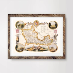 BERKSHIRE County Map ART PRINT British Britain Uk Antique Vintage Historical Wall Picture Poster Home Decor A4 A3 A2 (10 Sizes)