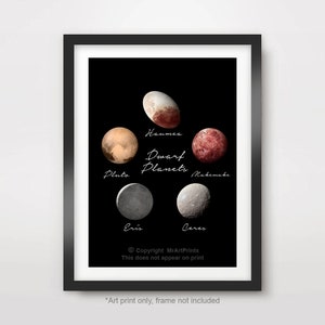 Planetas enanos Gráfico ART PRINT Celestial Outer Space Galaxy Poster Wall Picture Home Decor A4 A3 A2 8x10 12x16 16x20 pulgadas