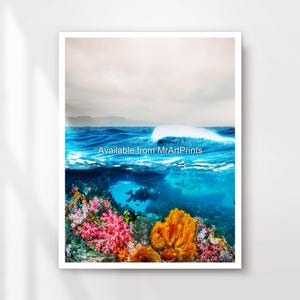 Unterwasserkoralle Sealife Kunst Wandbild Poster Druck Ozean Oceanic Marine Unterwasser Deko A4 A3 A2 A1 Large DRUCK JEDE GRÖSSE