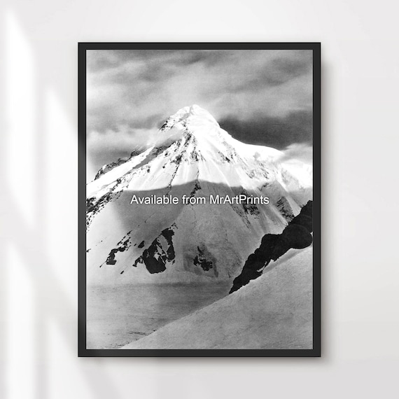 Monochrome Mountain Print, Stylish Snow Landscape Art - Etsy