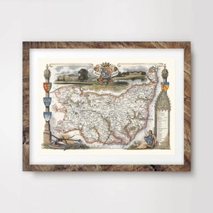 SUFFOLK County Map ART PRINT British Uk Antique Vintage Historical Wall Picture Poster Home Decor A4 A3 A2 (10 Tailles)