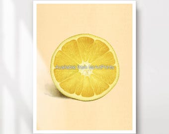 Lemon Slice Kitchen Print, Fresh Citrus Wall Art