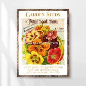 Tuinieren bloemzaden vintage reclame kunst print poster muur foto antieke stijl geïllustreerd bloemen decor A4 A3 A2 A1 GEDRUKT ELKE MAAT
