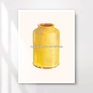 Yellow Vase Art Print Wall Picture Poster Simple Minimal Minimalist Artwork Decor A4 A3 A2 A1 Small to Extra Large PRINTED ANY SIZE