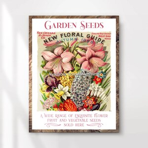 Tuinieren bloemzaden vintage reclame kunst print poster muur foto antieke stijl geïllustreerd bloemen decor A4 A3 A2 A1 GEDRUKT ELKE MAAT