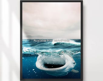 Whale Shark Art Print, Underwater Sealife Picture, Ocean Decor