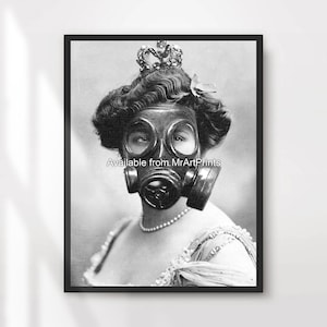 Steampunk Portrait Art Print Wall Picture Poster Vintage Mechanical Victorian Clockwork Black and White Decor A4 A3 A2 A1 PRINTED ANY SIZE