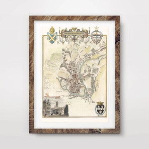 BATH Ciudad Mapa Arte IMPRIMIR Vintage British Britain Uk Antiguo Histórico Pared Imagen Cartel Home Decor A4 A3 A2 (10 Tallas)