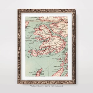 Isle Of MULL Local County MAP Chart Art PRINT 20th Century Scotland Scottish vintage Antique Poster Picture A4 A3 A2 8x10 12x16 16x20 pouces