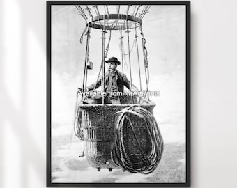 Steampunk Airship Art Print | Vintage Aircraft Poster