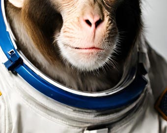 手書き油絵 astronaut monkey絵画 額付き インテリア 油彩画 Monkey Astronaut Art Print | Quirky Outer Space Animal Portrait - Etsy