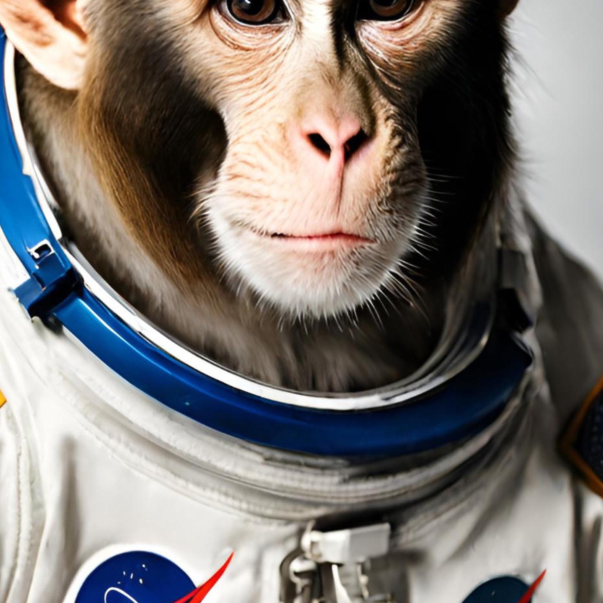 Monkey Astronaut Art Print | Quirky Outer Space Animal Portrait - Etsy