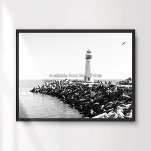 Lighthouse Black White Seaside Art Wall Picture Poster Print Decor Beach Themed A4 A3 A2 A1 Small Extra Large PRINTED ANY SIZE