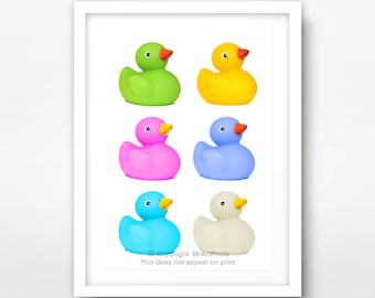 Rubber Ducks BATHROOM ART PRINT Poster Wall Picture Home Decor Artwork ...