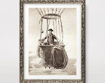Airship Hot Air Balloon STEAMPUNK ART PRINT Poster Wall Picture Home Decor Interior Design Artwork A4 A3 A2 (10 Sizes)