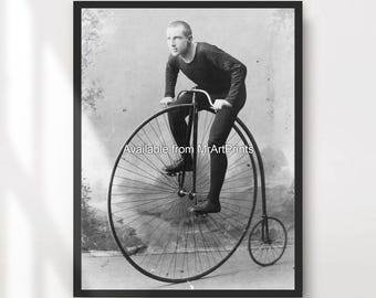 Impression d'art photographie Penny Farthing, décoration victorienne vintage