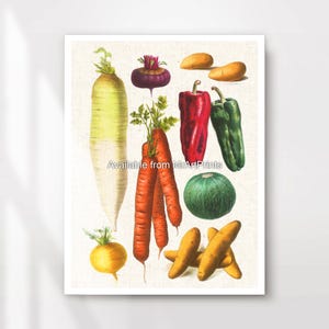 Vegetables Kitchen Art Wall Picture Poster Print Rustic Country Decor Veggie Lover Vegan Vegetarian A4 A3 A2 A1 PRINTED ANY SIZE
