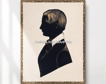 Victorian Man Silhouette Portrait Art Print
