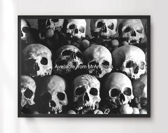 Skulls Art Print | Black and White Gothic Home Decor
