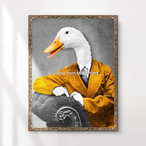 Goose Duck Funny Quirky Portrait Art Print Poster Wall Picture Animals Dressed Up in Clothes as People Vintage A4 A3 A2 A1 PRINTED ANY SIZE