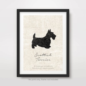 Scottish Terrier ART PRINT Dog Breed Silhouette Portrait Poster Wall Picture Home Decor Pet Owner Gift A4 A3 A2 (10 Sizes)