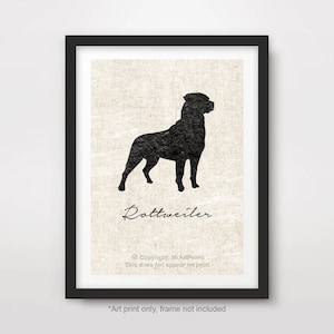 Rottweiler ART PRINT Dog Breed Silhouette Portrait Poster Wall Picture Home Decor Pet Owner Gift A4 A3 A2 (10 Sizes)